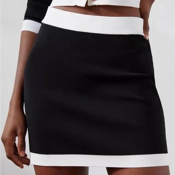 Aritizia Babaton Legacy Skirt White Black Color block size Large Pencil Mini - Picture 7 of 7